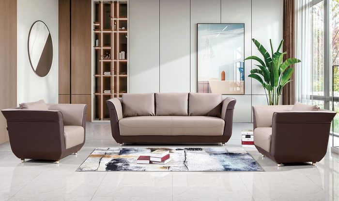 Sofa Couch Polster Sitz Design Garnitur 3+2+1 Couchen Sofas Stoff Couchen Büro