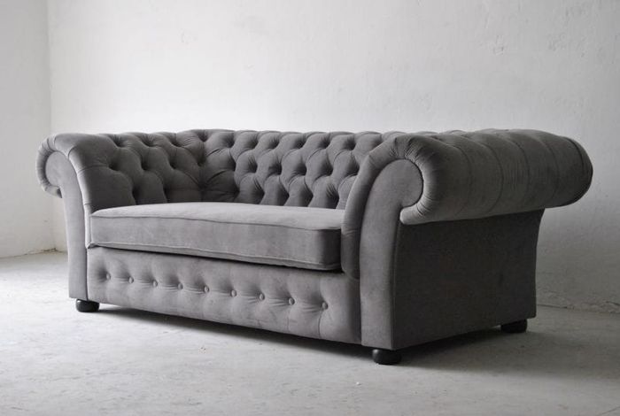 Chesterfield 3+1 Sitzer Stoff Design Couch Polster Sofas Textil Modern Sofa Neu