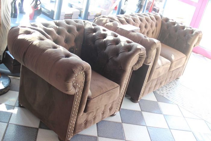 Chesterfield Sofa Textil Sofagarnitur Designer Polster Sitz Couch 3+2+1 2017-29