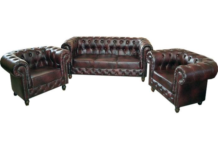 Designer Sofa Sofagarnitur 3+1+1 Sitzer Couch Polster Chesterfield Garnitur Neu