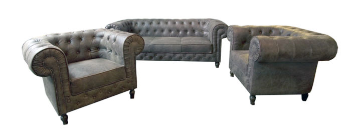 Sofagarnitur 3+2+1 Couch Polster Chesterfield Sitz Sofa Garnitur Neu HASTINGS II