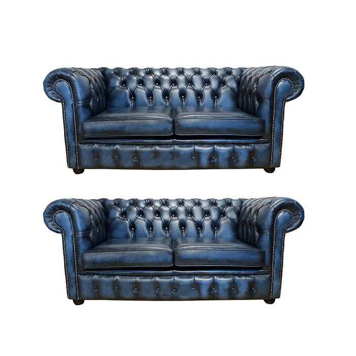 Chesterfield Couch Polster Sofas Klassischer Leder Schaffhau 2 +2 Sitzer - 410