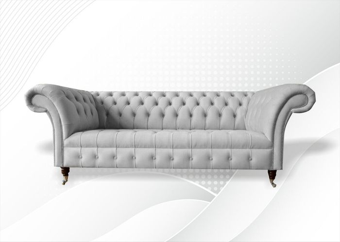Chesterfield 3Sitzer Weiß Wohnzimmer Modern Design Sofa Neu Kreative Möbel Stoff