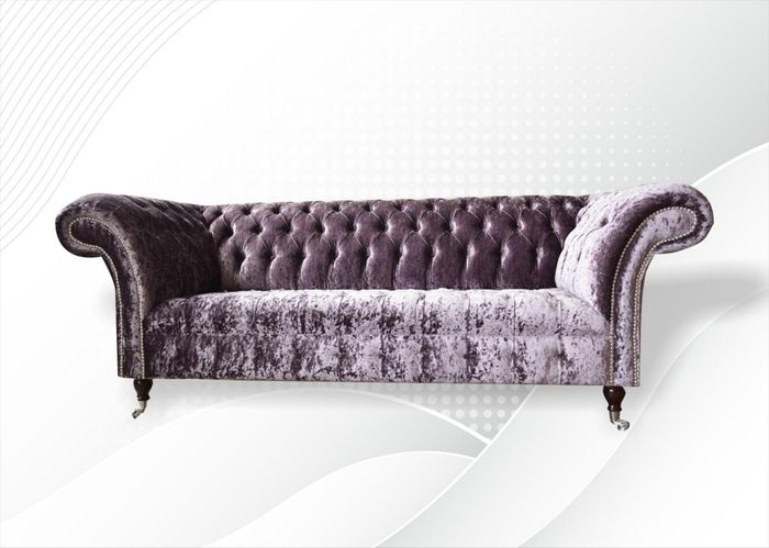 Chesterfield 3 Sitzer Violett Möbel Neu Wohnzimmer Modern Design Sofa Couchen