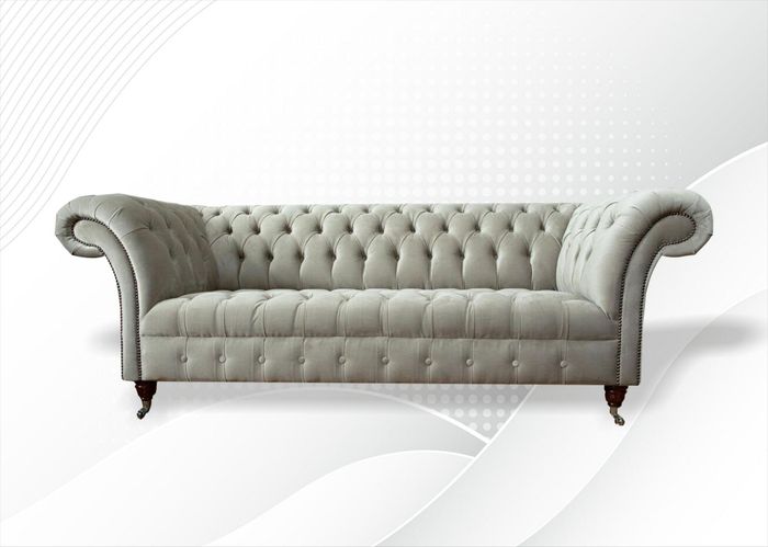 Chesterfield 3Sitzer Creme Wohnzimmer Modern Design Couchen Sofa Neu Kreative