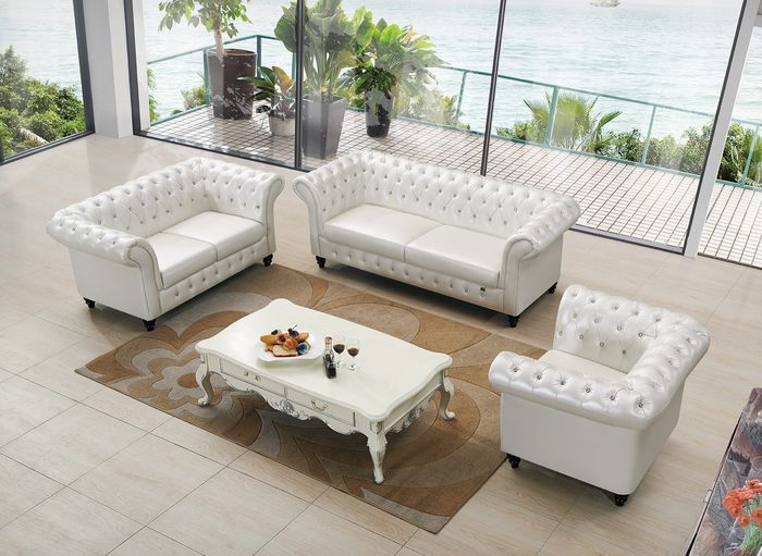 Chesterfield Ledersofa Sofagarnitur Designer Polster Sitz Couch 3+2+1 2016-07