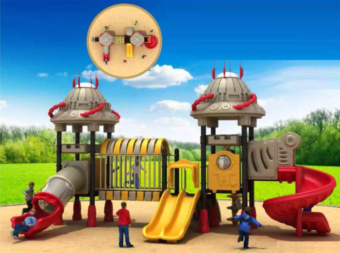 Spielplatz im Roboterstil Kunststoffe Turm Spielturm mit Rutsche Spielplätze