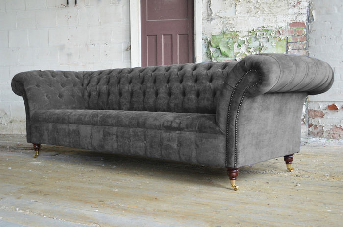 Chesterfield XXL Big Sofa Couch 4 Sitzer Polster Sofas Couchen Garnitur Neu 323