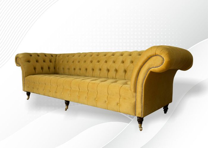 xxl Chesterfield Big Sofa Couch Polster Garnitur 4 Sitz Textil Sofas Couchen Neu