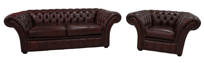 Sofagarnitur Chesterfield Polster Sofa Couch 3+1 Garnitur Leder Textil Stoff Set