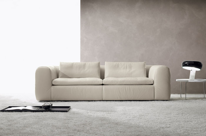 Sofa 3 Sitz Möbel Leder Weiß Dreisitzer Sofas Luxus Wohnzimmer