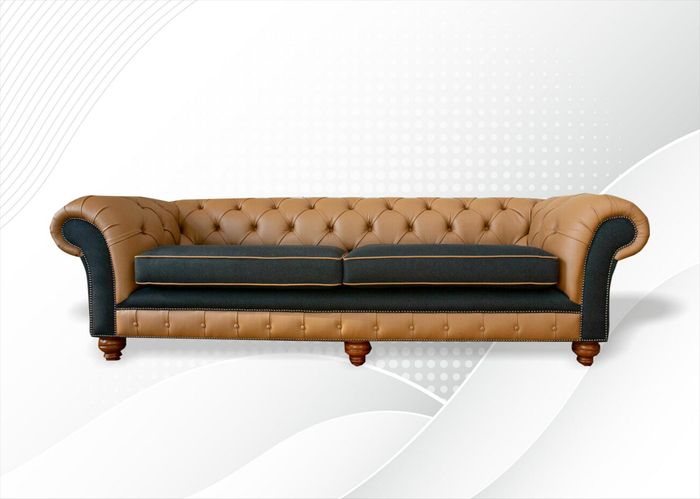 Chesterfield 4 Sitzer Leder Wohnzimmer Design Couchen Sofa Sofas big xxl couchen