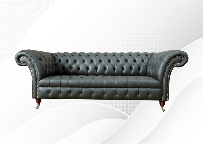 Chesterfield Leder Graue couchen Modern Design Couchen Sofa xxl big Sofas Möbel