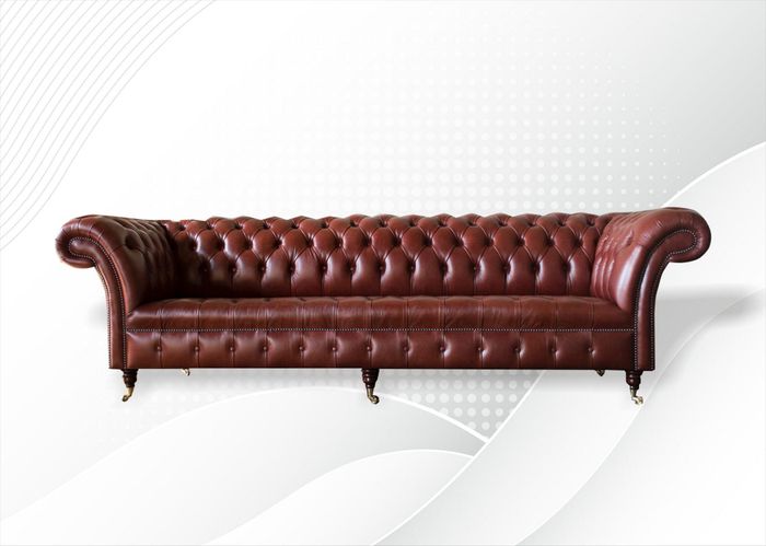 Chesterfield 4 Sitzer Leder Couch Design Couchen sofas Sofa big xxl Möbel 265cm