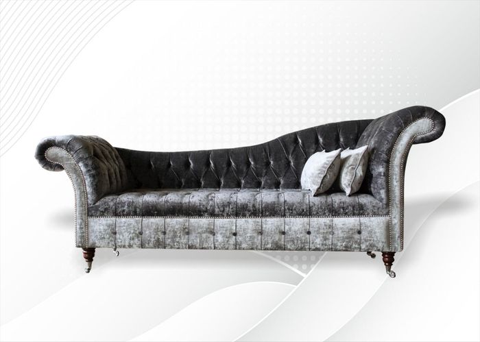 Chesterfield Chaise Lounge Wohnzimmer Modern Couchen Sofa Luxus Möbel Stoff Neu