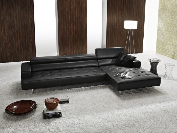 Ecksofa Leder Eckcouch Wohnlandschaft Modern Luxus Sofas L Form Sofa Schwarz Neu