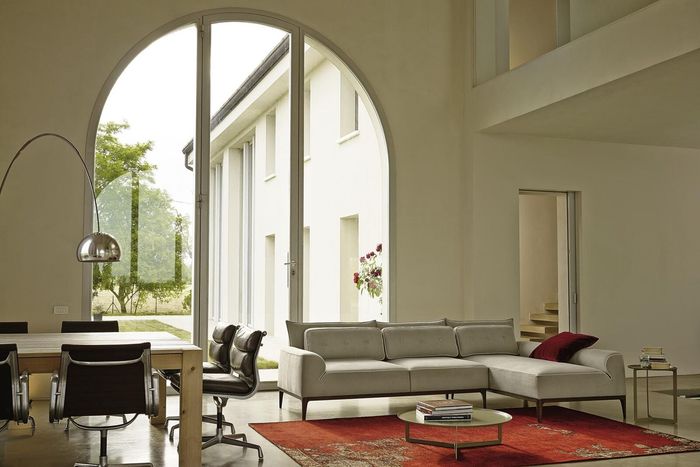 Ecksofa Moderne Design Grau Sofas Stoff L-Form Couch Wohnzimmer Sofa PRIANERA