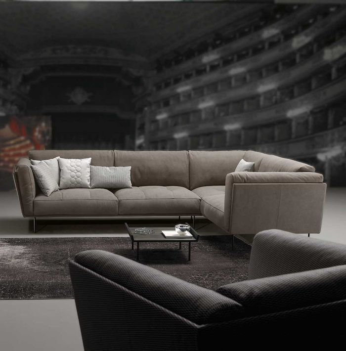 Stoff Ecksofa L-Form Sofa Couch Design Polster Textil Luxus Couchen PRIANERA
