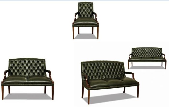Sofagarnitur 3+2+1 Ledersofa Couch Sofa Garnitur Chesterfield Englischer Stil