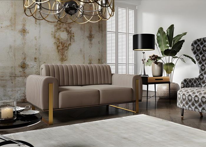 Sofa Wohnzimmer Polster Couchtisch Holz Luxus Möbel garnitur Couch XLMOEBEL Neu