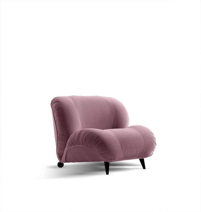 Sessel Einsitzer Luxus Polster Möbel Wohnzimmer Einsitzer Sessel Textil Lounge