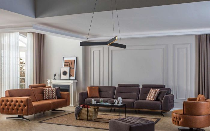 Chesterfield Sofagarnitur Sofa 431 Sitzer Kunstleder Sofas Braun Luxus