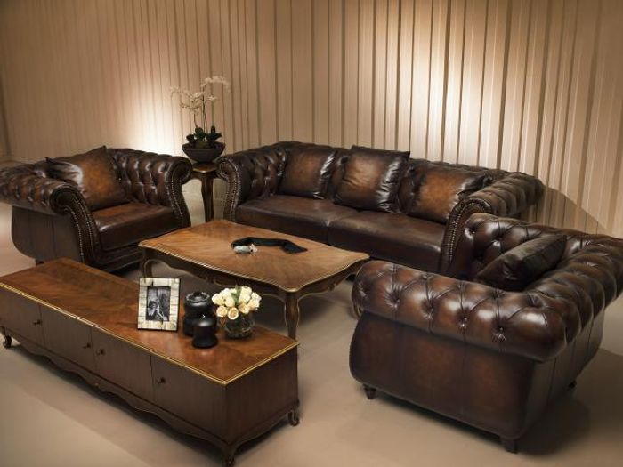 Chesterfield Polster Sofagarnitur Antik Stil Sofa Polster 3+1+1 Set A911 Couch