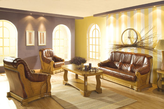 Sofa Dreisitzer Klassische Couch Polster 3 Sitzer 100% Leder Couchen Ledersofa
