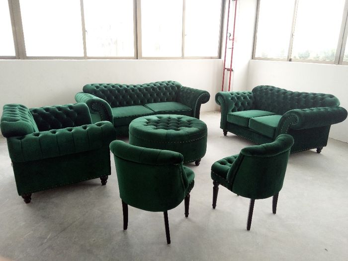 Design Chesterfield Sofagarnitur 6 Teiliges Set Sessel Hocker Couch Polster Neu