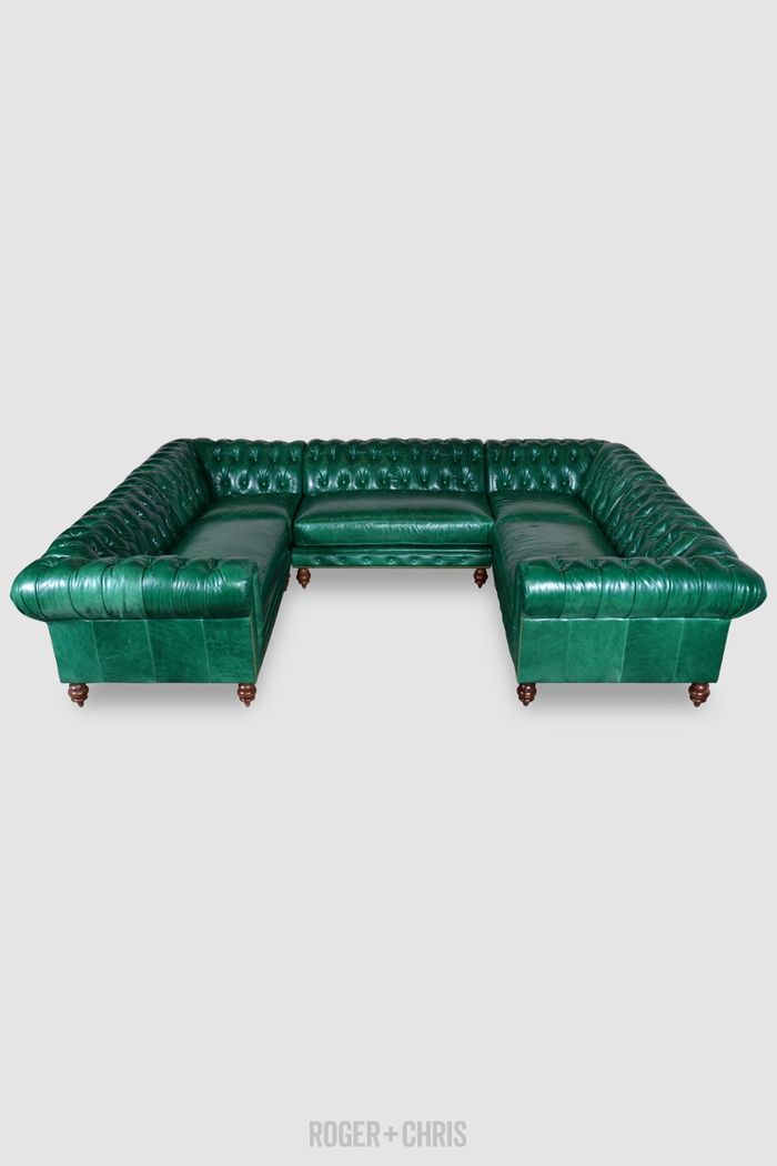 XXL Big Sofa Wohnlandschaft Ledersofa Couch U Form Chesterfield Couchen Polster
