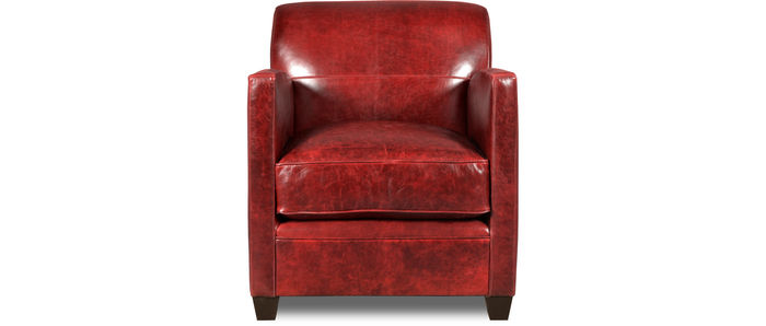 Design Sessel 1 Sitzer Leder Textil Luxuspolster Chesterfield Rot Sessel Fernseh
