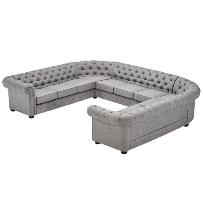 Chesterfield Couch Sofa Polster Wohnlandschaft U Form Garnitur Ecksofa Couchen