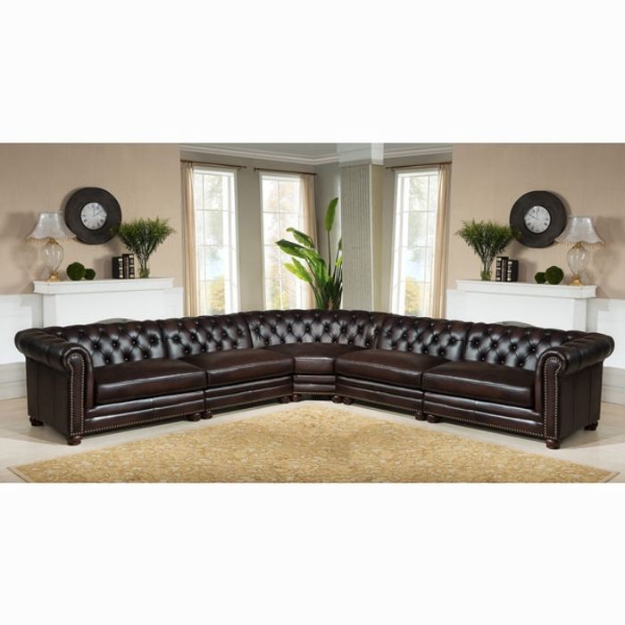 Chesterfield Ecksofa Sofa Couch Ledersofa Polster Eck Couch Garnitur Design #339