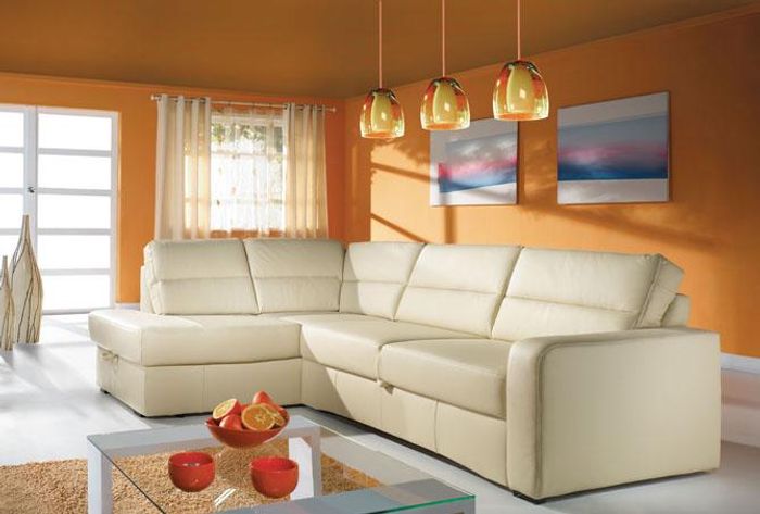 Ecksofa Wohnlandschaft Eck 100 % Leder Sofa Sitz Garnitur Moderne Polster Couch
