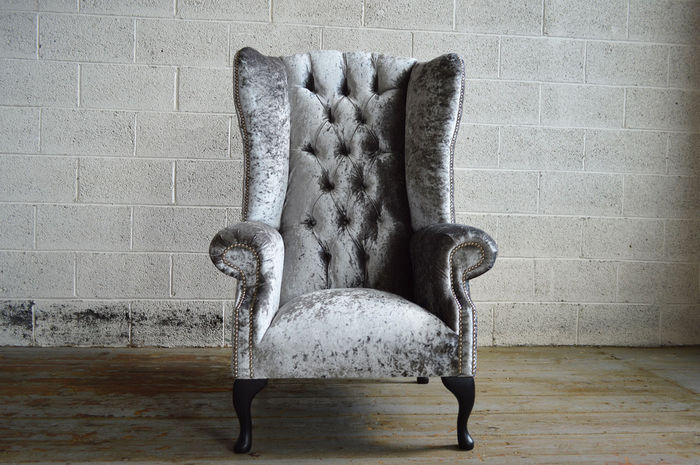 Ohrensessel Sessel Fernseh Design Polster Sofa Couch Chesterfield Textil Neu 361