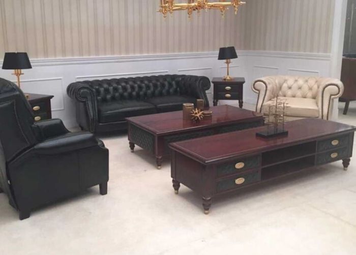 Polster Couch Sofa Klassik Chesterfield Neu Leder Sofas 3 Sitzer CHARLYNEW