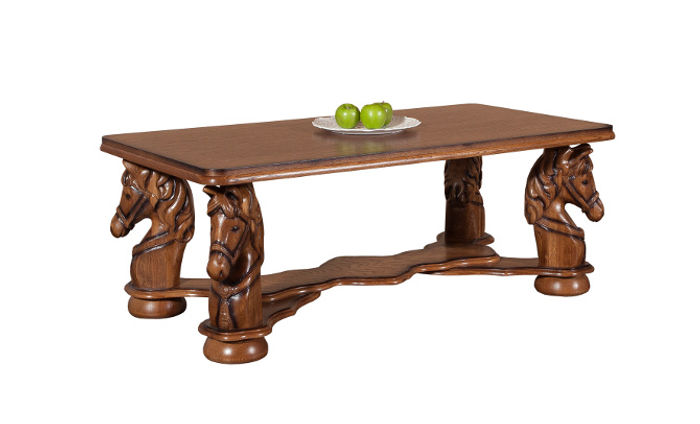 Handarbeit Wohnzimmer Tisch Klassische Couch Tische Holz Geschnitzter Pferde Neu
