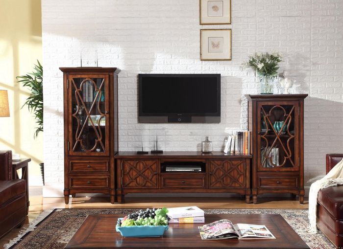 Design Wohnwand Sideboard 2x Schrank rtv Lowboard Anrichte 3 tlg. Set Vitrine