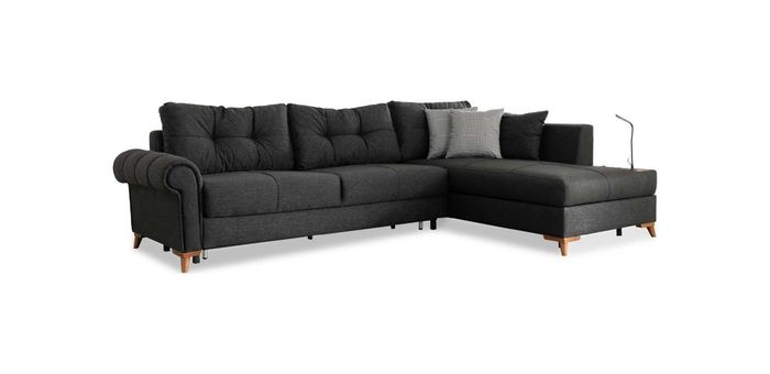 Schwarzes Ecksofa Moderne L-Form Couch Wohnzimmer Polster Eckcouch Neu