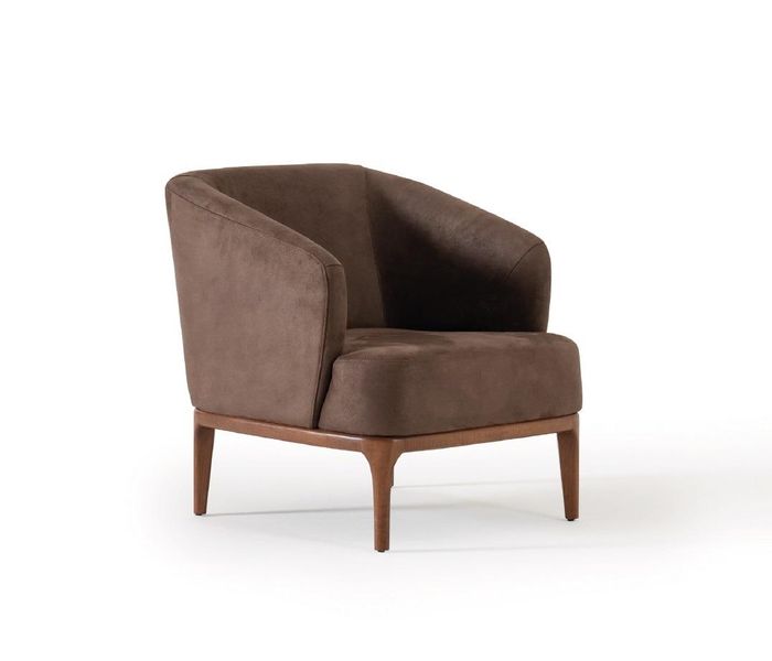 Brauner Wohnzimmer Luxus Sessel Designer Einsitzer Polster Lehnsessel