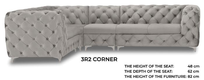 Ecksofa L-Form aus Holzstoff oder Kunstleder in Wunschfarbe