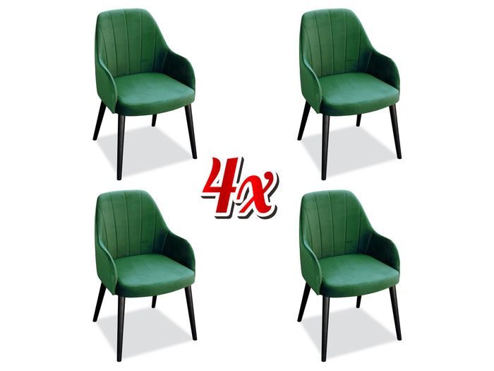 Küche Stühle Elegant Esszimmer Stoff Neu Set 4x Sessel Stuhl Design Holz Textil