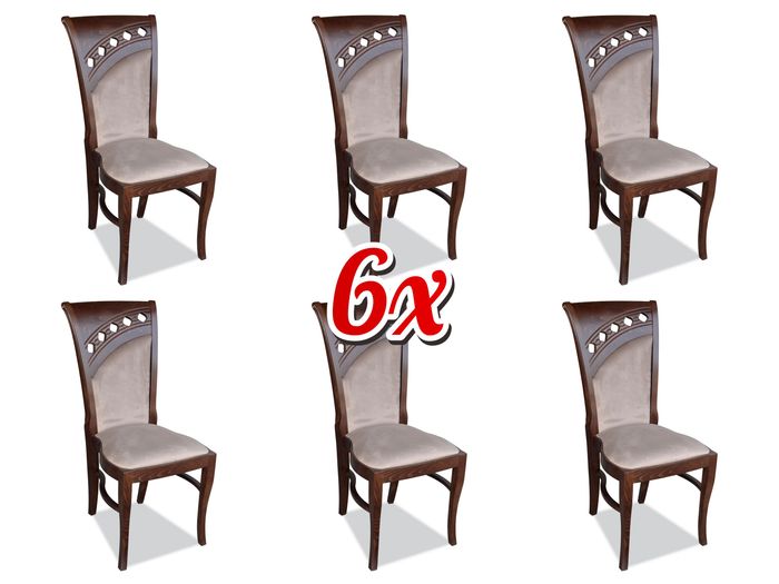 Garnitur Küchen Wohnzimmer Esszimmer Set Designer Stuhl Set 6x Stühle Polster