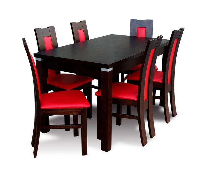Modernes Esszimmer Tisch Stuhl Set Tische + 6 Stühle Designer Essgarnitur Holz