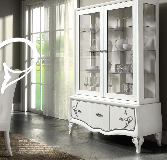 Luxus Vitrine Glas Schrank Antik Stil Modern Holz Vitrinen Italienische Möbel