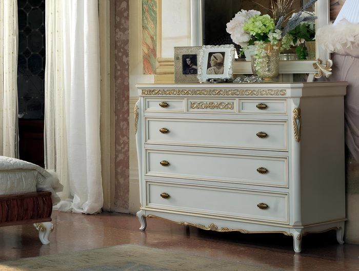 Hohe Kommode Sideboard Kommoden 5 Schubladen Hochschrank Schrank Holz Möbel Neu
