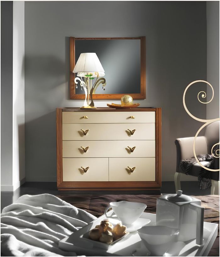 Kommode Spiegel Garnirur Konsole Kommoden Holz Schränke Konsole Italy Set 2tlg.