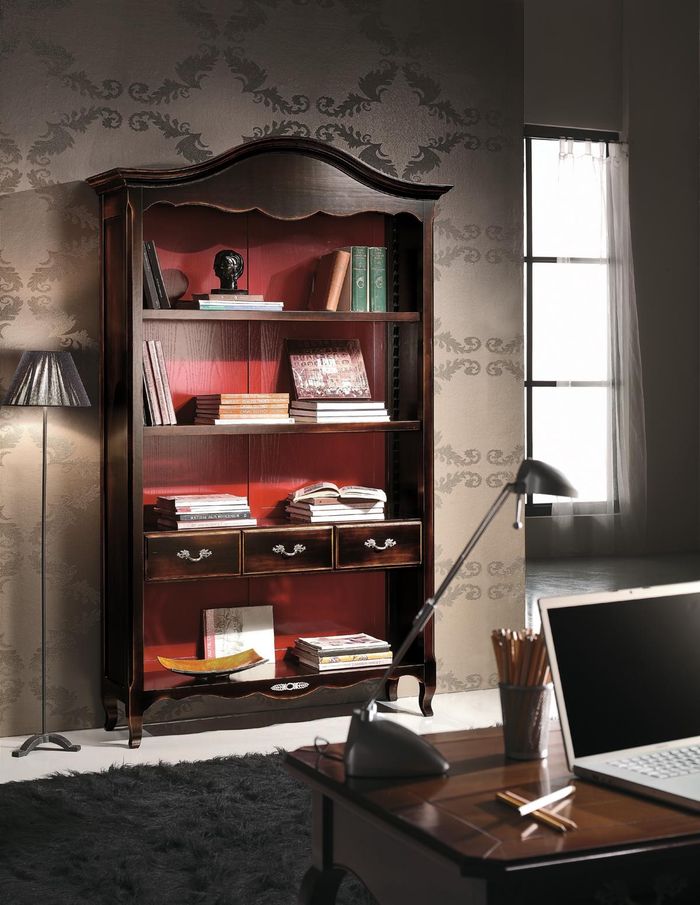 Bücherregal Vitrine Vitrinenschrank Klassischer Schrank Bücherschrank Holz Neu