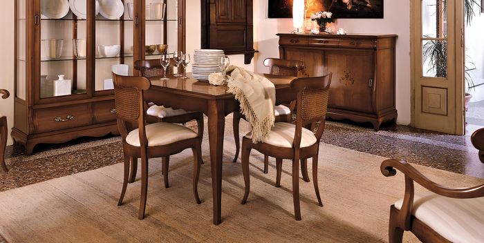 Designer Stühle Lehn 4x Holz Barock Stuhl Set Klassische Sitz Polster Garnitur