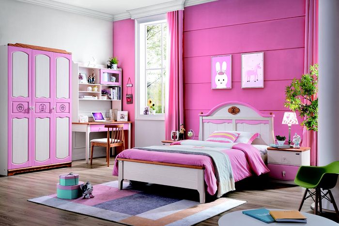 Modern Schrank Kommode Tisch Holz 5tlg. Schlafzimmer Jugend Kinder Zimmer Set